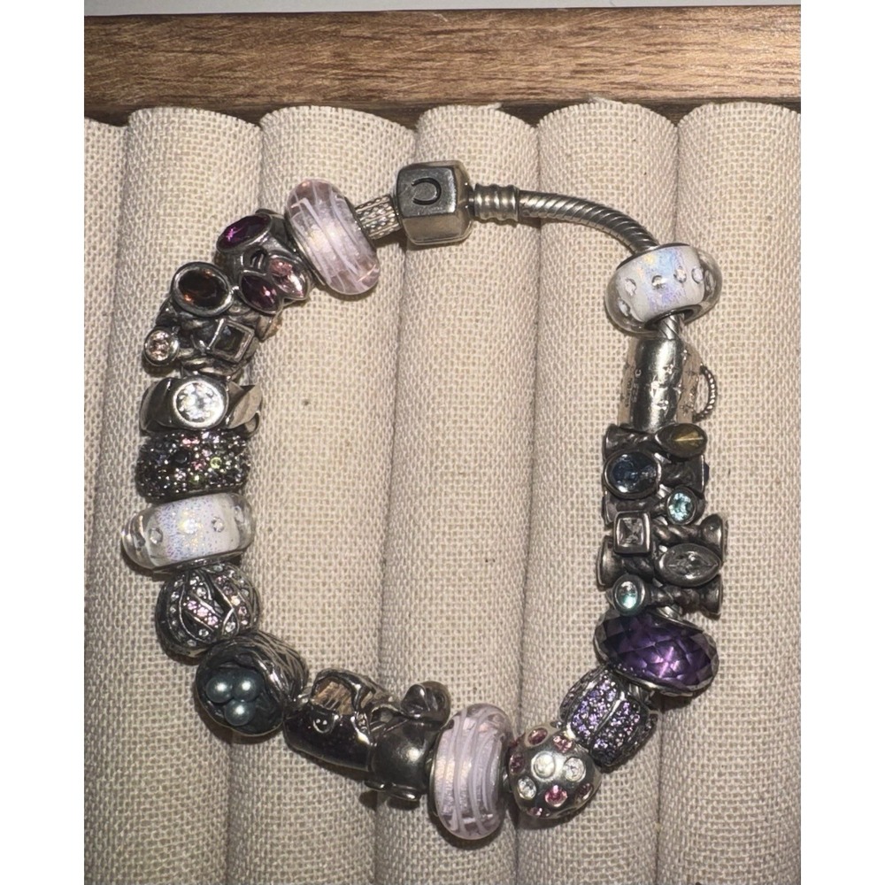Chamilia Lot of 18 Sterling Silver Charms w/ Bracelet Beads .925 Gemstone 73g